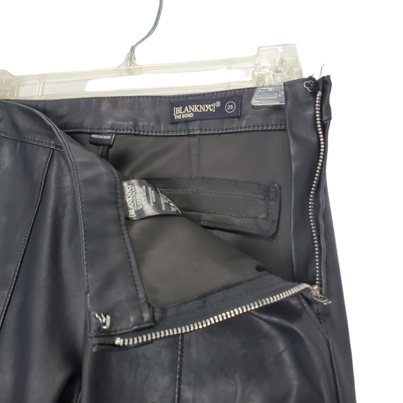 BlankNYC The Bond Black Vegan Leather / Faux Leather Skinny Pants Size 25 - Picture 5 of 15